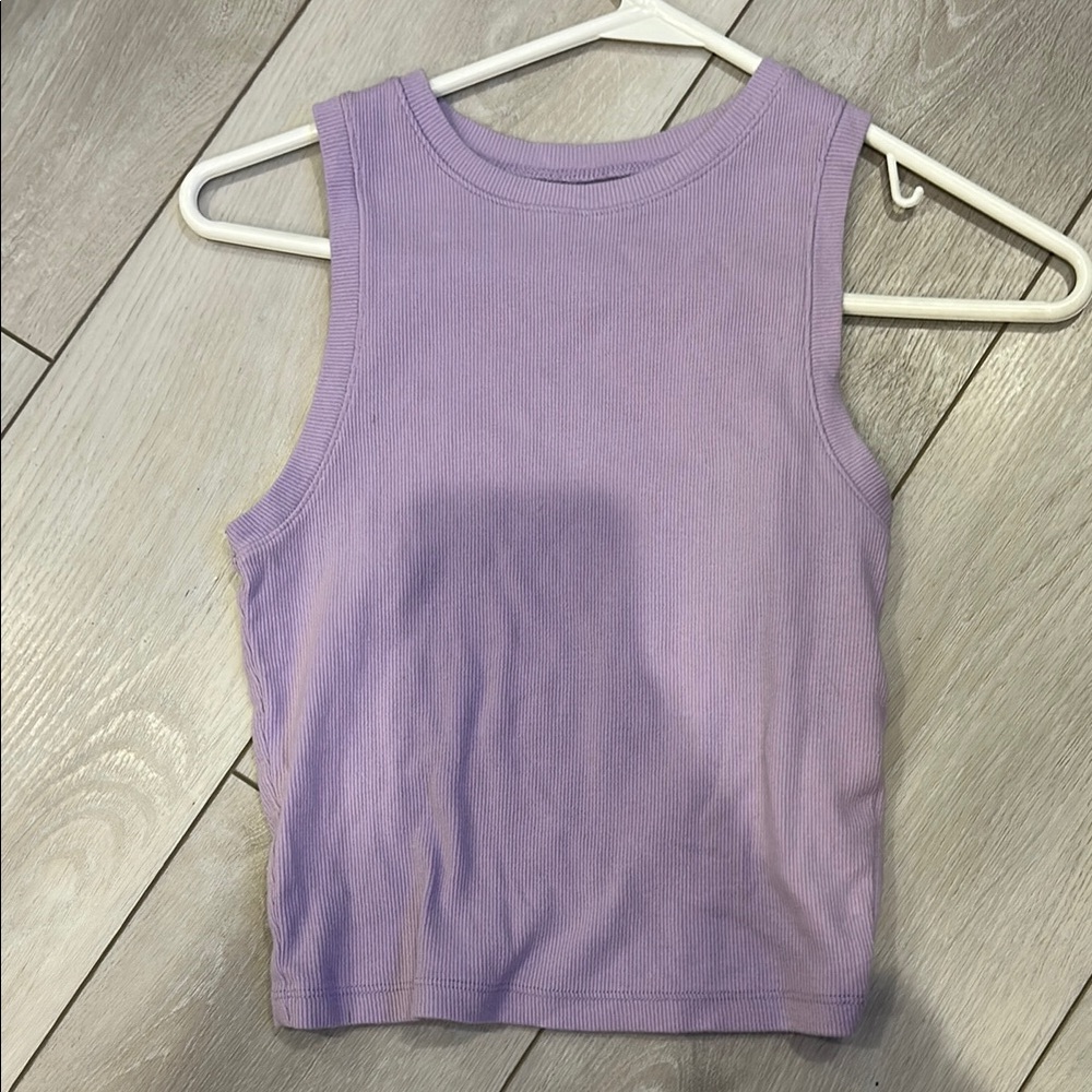 Hollister Purple Fitted Crop Tank Top